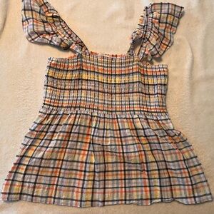 LOFT Multicolor Plaid blouse